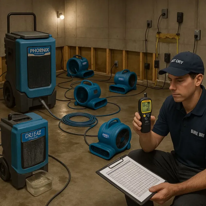 Structural Drying and Dehumidification process in Swedesboro, NJ